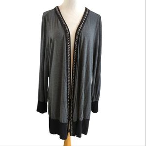 Vivienna Tam long cardigan sweater, chain detail, women's extra large